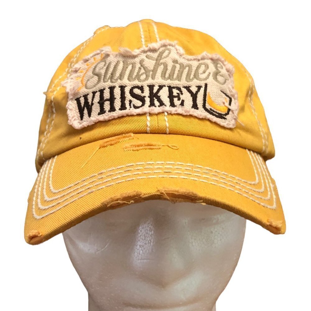 KBETHOS Vintage Hat Cap Sunshine & Whiskey Distressed Front Patch Adjustable